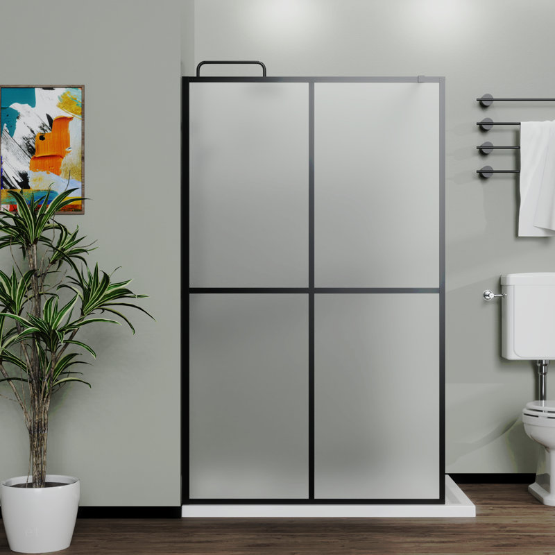 Goodyo 34" X 72" Shower Screen Door Frost Tempered Glass