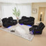 Sizemore 3 Piece Reclining Corduroy With Storage Cup Holder And Bluetooth Speaker Led Light Living Room Set