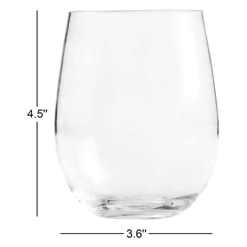 Laya Acrylic Stemless Wine Glass - Clear - 18 oz