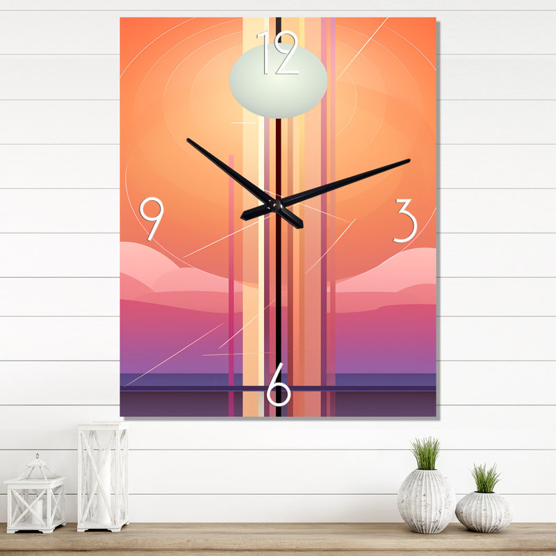 Horloge murale géométrique moderne lune Fases, H 28 po x l 12 po x P 1 po