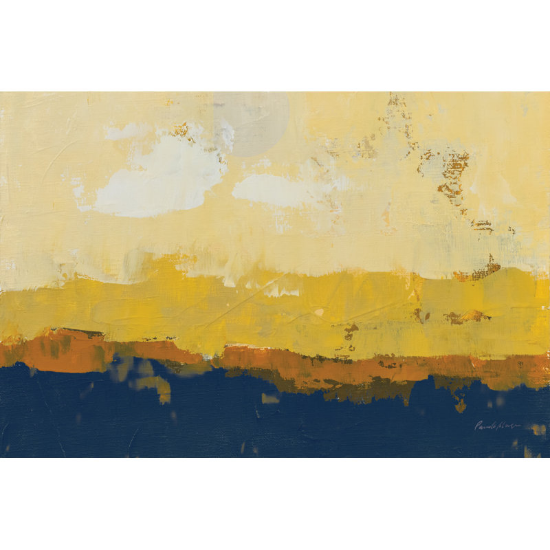 Abstract Landscape Sunrise - Wrapped Canvas Painting, 20cm H x 30cm W x 3.8cm D