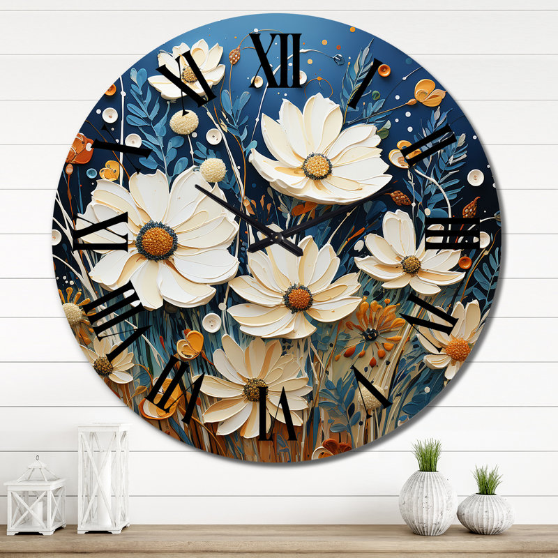 Charlett - Horloge murale florale, Très grand