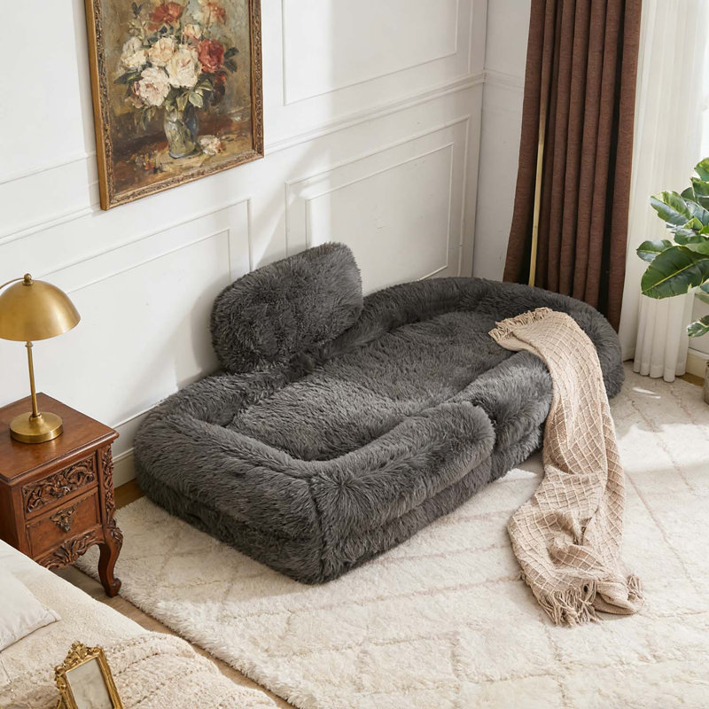 Adjustable Convertible Human Dog Bed,Lazy Sofa, Dark Gray