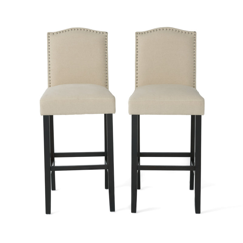 Lamberth Upholstered Counter Stool, 2, Beige, Counter Stool (30" Seat Height)