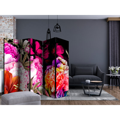 225cm W x 172cm H 5 - Panel Wood Folding Room Divider