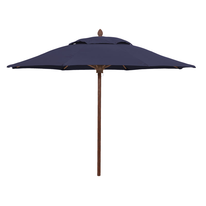 Prestige 108'' Market Sunbrella® Umbrella, Captain Navy, Aged Teak