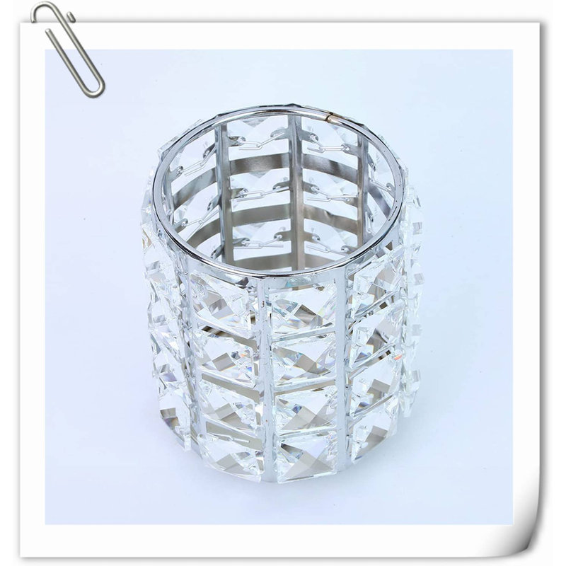 Porte-pinceaux de maquillage organisateur de coiffeuse en cristal, Transparent