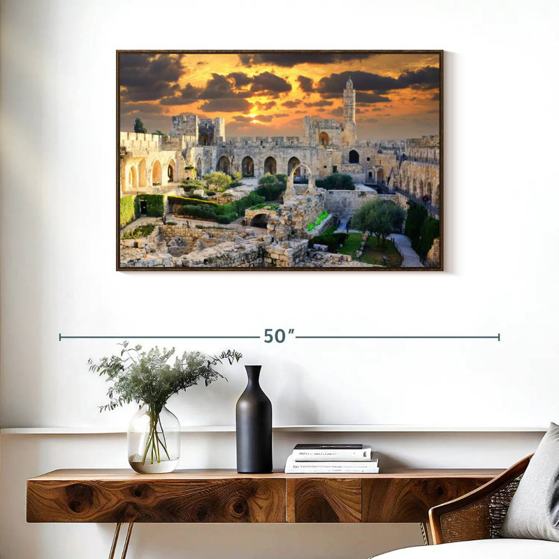 Tour de David, 37 po x 25 po, Cadre flottant en noyer