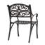 Chaises de patio en fonte d'aluminium avec accoudoirs, chaises de bistrot pour deux personnes en fonte d'aluminium, chaises d'extÃ©rieur pour le jardin, la pelouse, la vÃ©randa, la cour et la piscine, noires avec bords peints en dorÃ©