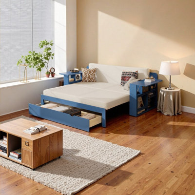 4-in-1 Queen Multifunctional Sofa Bed Daybed with Desk & Storage – Transformable Space-Saver