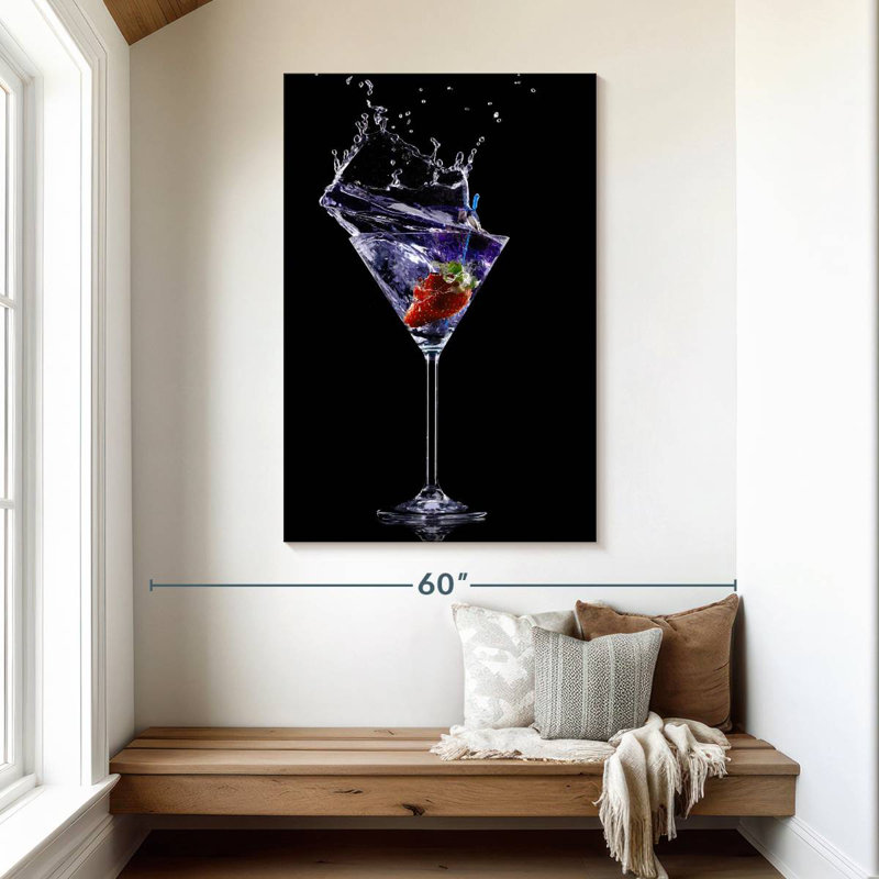 Yarlin fraise Martini Splash, H 48 po x l 32 po