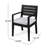 Dining Chair  2 , Dark Grey - Hand Crafted Wood With Substantial Frames And Water- Cushions, Chic Seating 2Pcs Chairs Fabric Cushion, Exquisite