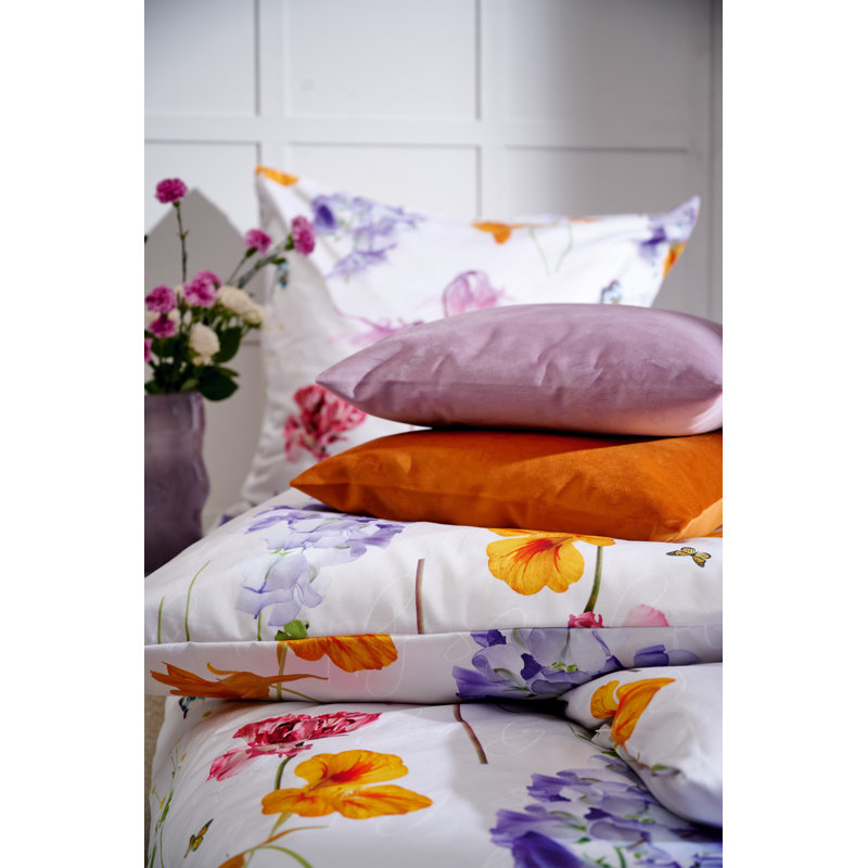 Hylan Purple/Yellow Satin Duvet Cover Set, 135cm x 200cm