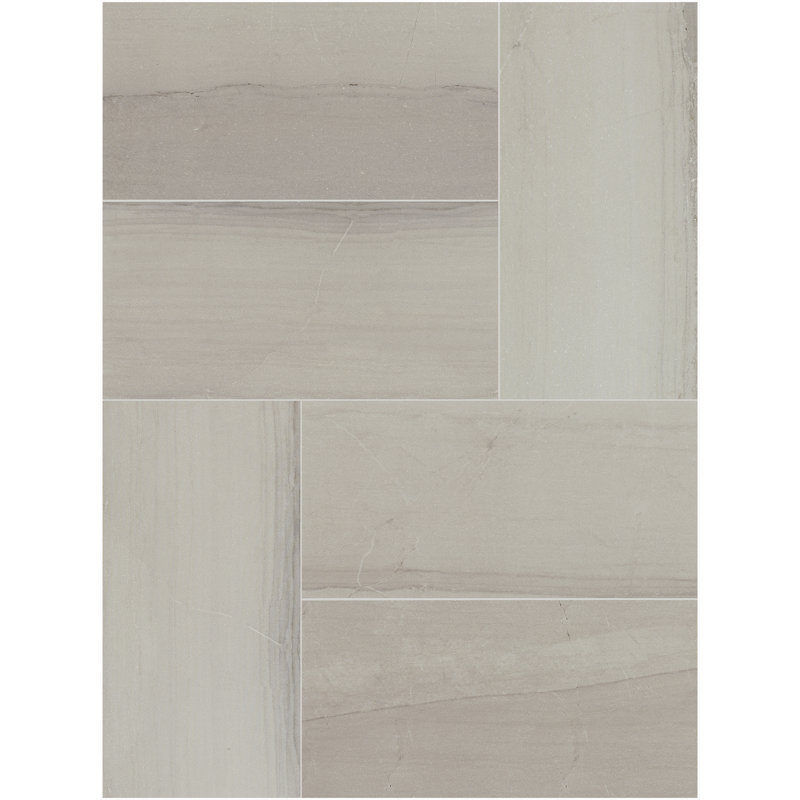 Shining Star 18' W x 36'' L Porcelain Stone Look Singular Tile, Taupe