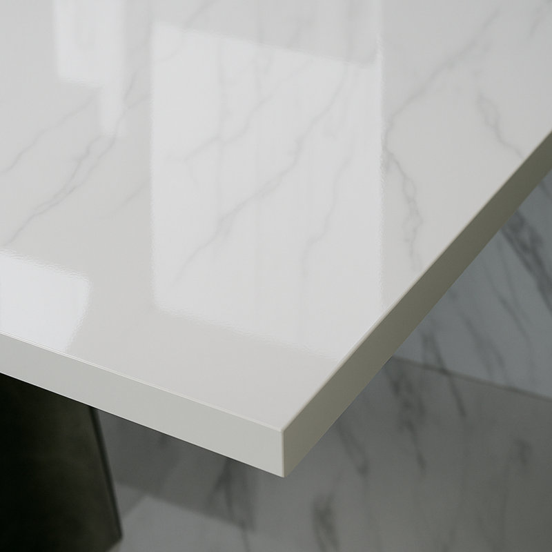 Extendable Dining Table Masiv, White Gloss/Black Gloss