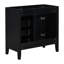 Meuble-lavabo 36 po sans lavabo, base d'armoire seulement, armoire de salle de bain avec tiroirs, cadre solide et panneau de fibres à densité moyenne, noir, buffet-1784479740