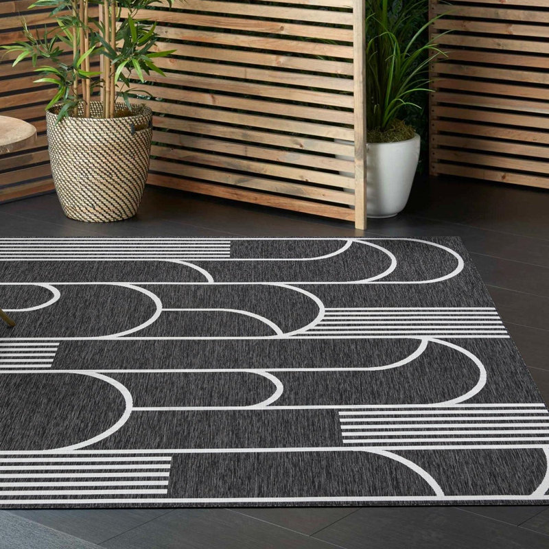 Indoor/Outdoor Modern Area Rug, Square 7'10"