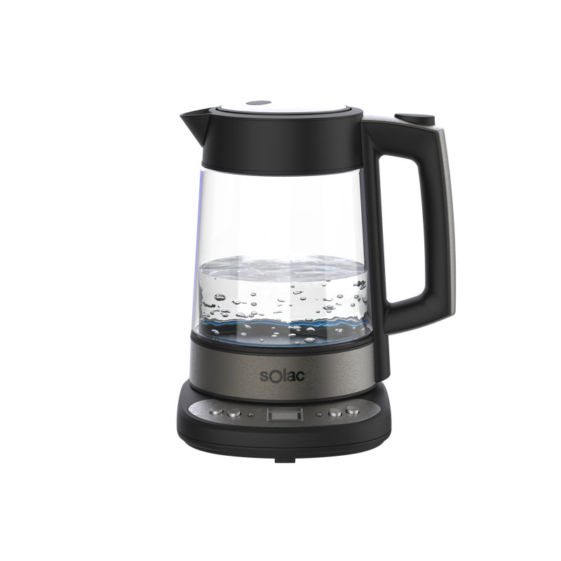 Solac Aroa 1.7 Quarts Glass and Stainless Steel Electric Kettle