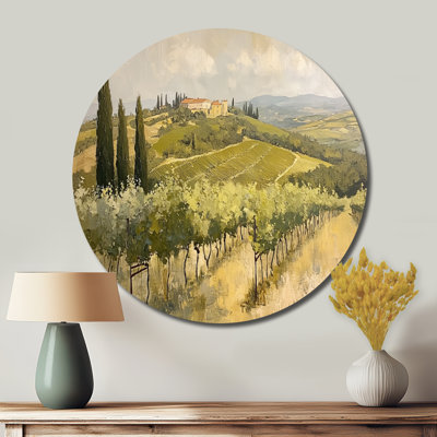 Cypress Hill Estate - Affiche murale ronde en métal représentant un vignoble