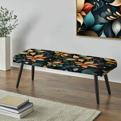 Banc rembourré floral noir Truong
