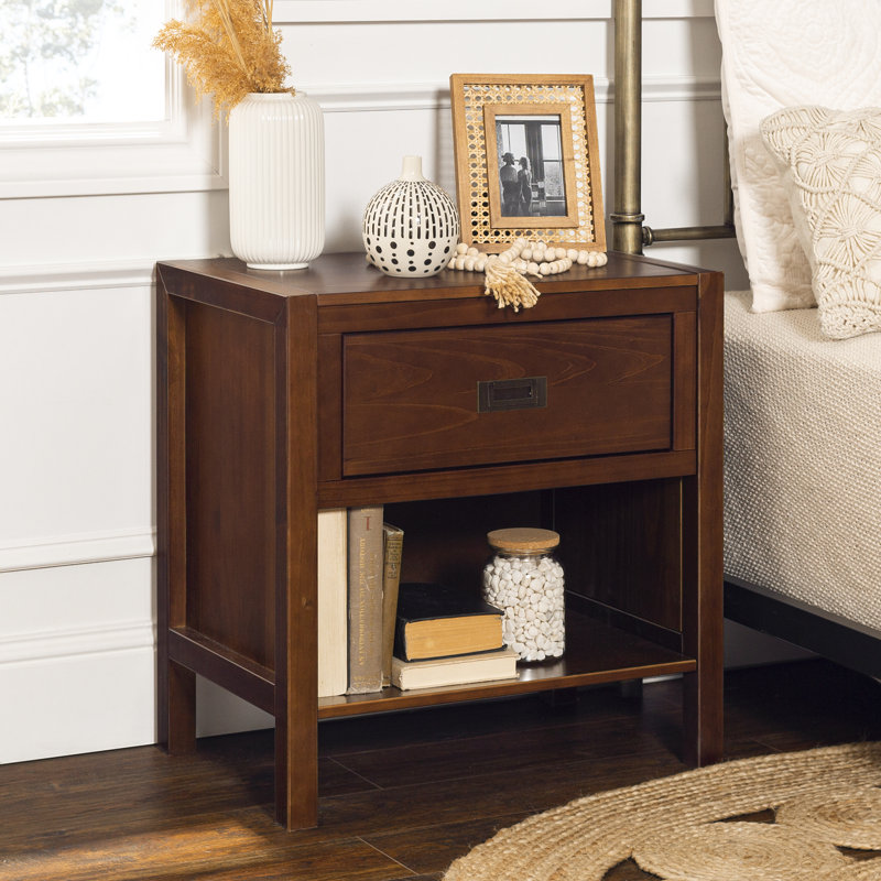 60.96 cm W Bedside Table, Walnut