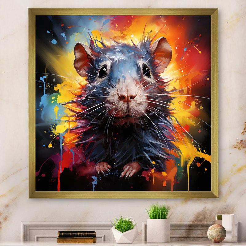 Pop Art, cochon d'Inde 2 - art mural rongeurs, Toile tendue, H 16 po x l 16 po x P 1 po