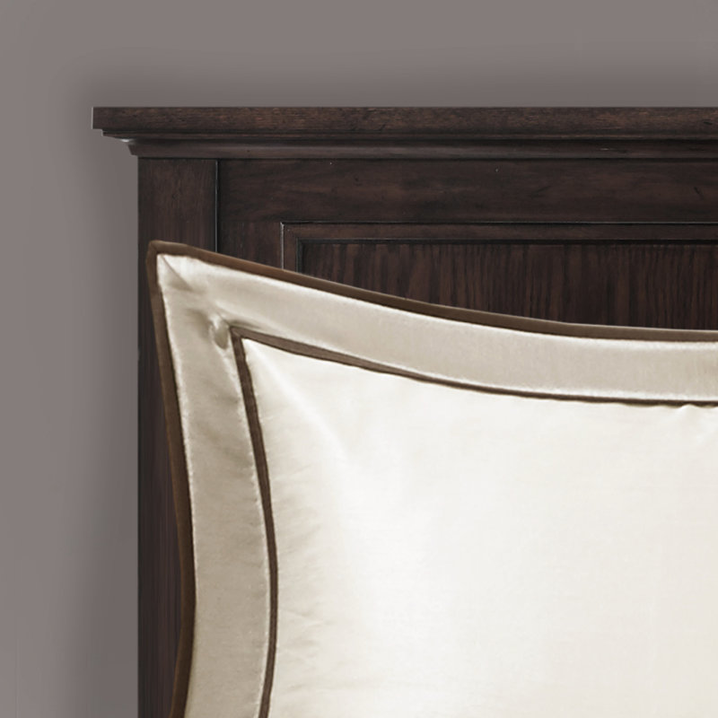Édredon 7 pièces pour grand lit, couleurs taupe / brun, rembourrage, coussins décoratifs inclus, pièce, ruban, taies décoratives