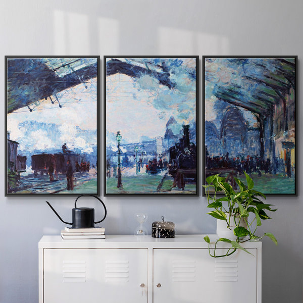 WexfordHome Monet Framed On Canvas 3 Pieces Print | Wayfair