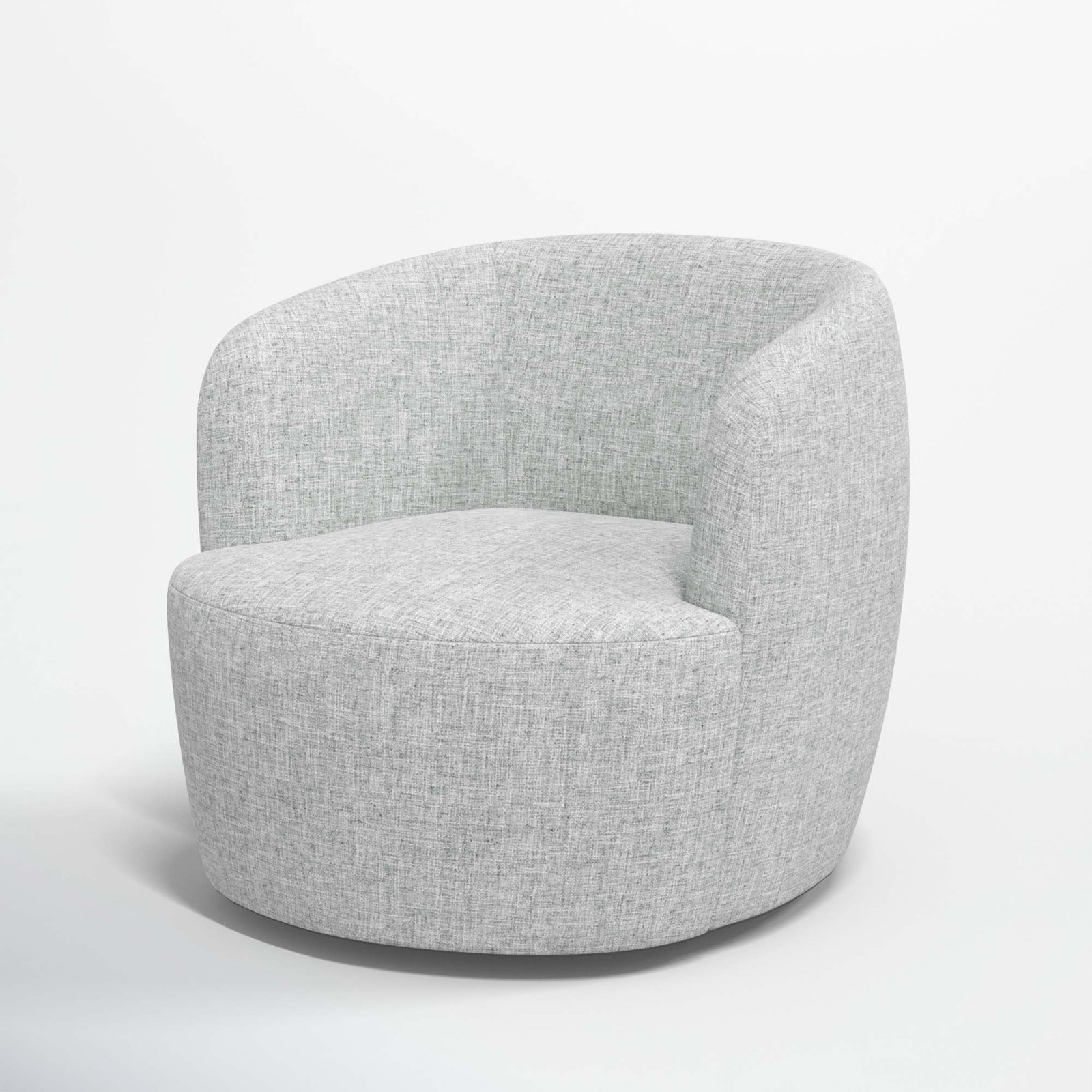 Mina Swivel Barrel Chair, Zuma Pumice Textured Linen