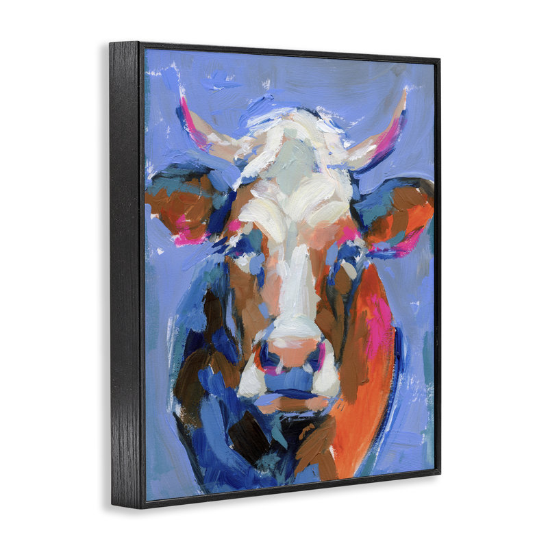 «Bold Paint Strokes» encadré par estampe numérique par Victoria Barnes, Giclée encadrée noir minuit, H 14 po x l 11 po