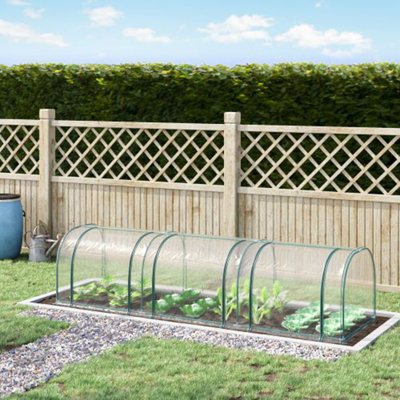 Mini serre Outsunny, serre portative à tunnel avec portes à fermeture à glissière, housse imperméable aux rayons UV, structure en acier