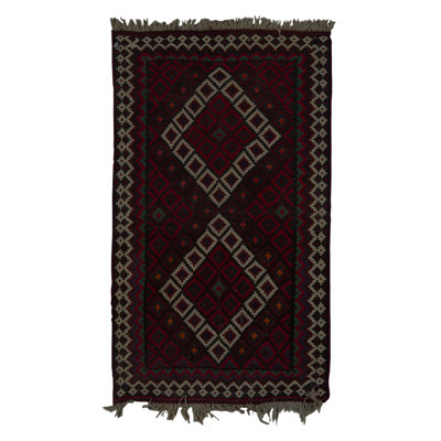 Hand-Knotted High-Quality Red and Black Area Rug