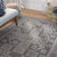 Tapis gris en laine / coton noué à la main Alimatou-33000982
