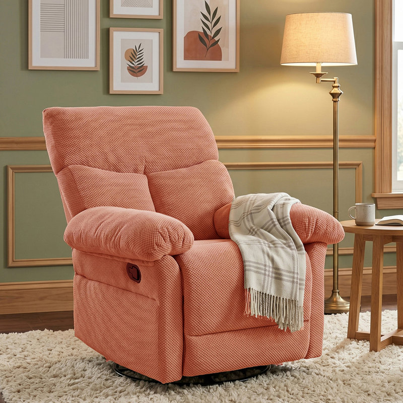 Fauteuil inclinable manuel pivotant et basculant l 34 po, Orange