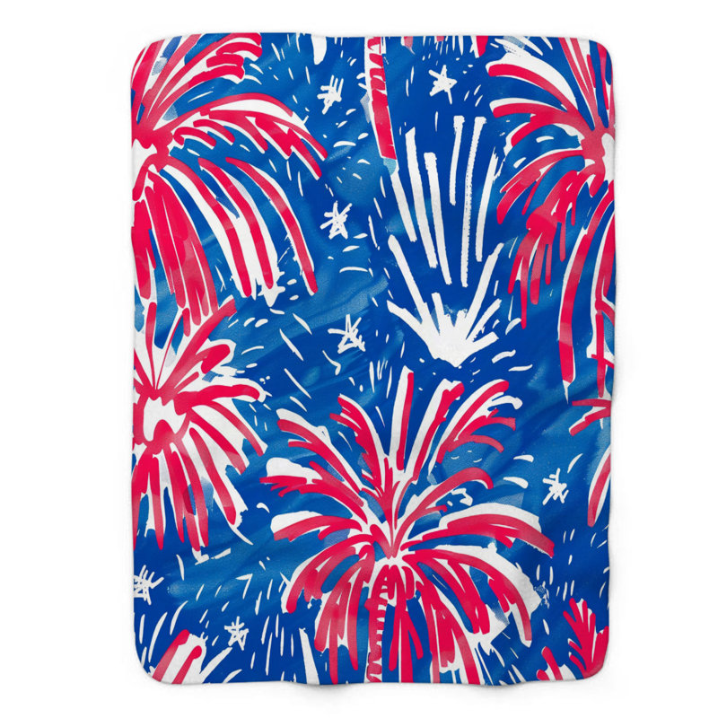Watercolor Bursts - 1 pièce Sherpa Premium, L 60 po x L 80 po