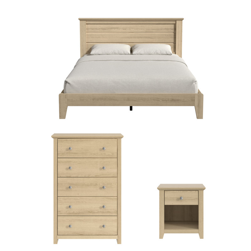 Broadcommon Contemporary 3 Piece Bedroom Set