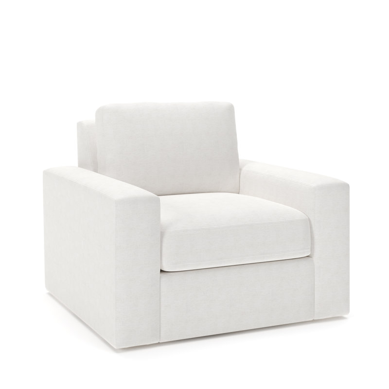Chaise pivotante rembourrée Jonie, Chenille Crypton® neige Nomad