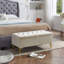 Banc rembourré en tissu avec 4 pieds-1164397997