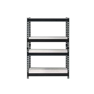 4 Tier Shelf Bookcase, Natural & Black, Rectangular With Metal Open Frame, Adjustable Shelves, Industrial Cabinet Organizer Unit And Black Bookshelf, Frame Storage Display