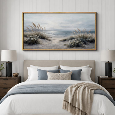 «Beach Path with Dunes and Sea Oats Coastal Landscape», très grande impression sur toile encadrée