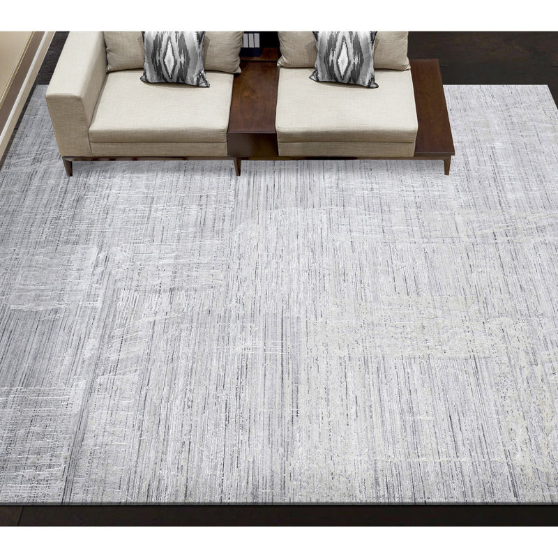 Area Rug in Light Gray/Gray, Rectangle 8' x 10'