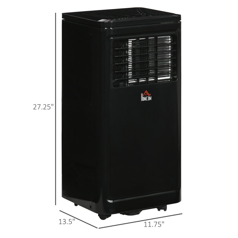 Compact Black 8000 BTU Portable Air Conditioner with Remote