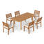 Ensemble repas d'extérieur 7 pièces avec table extensible en acacia