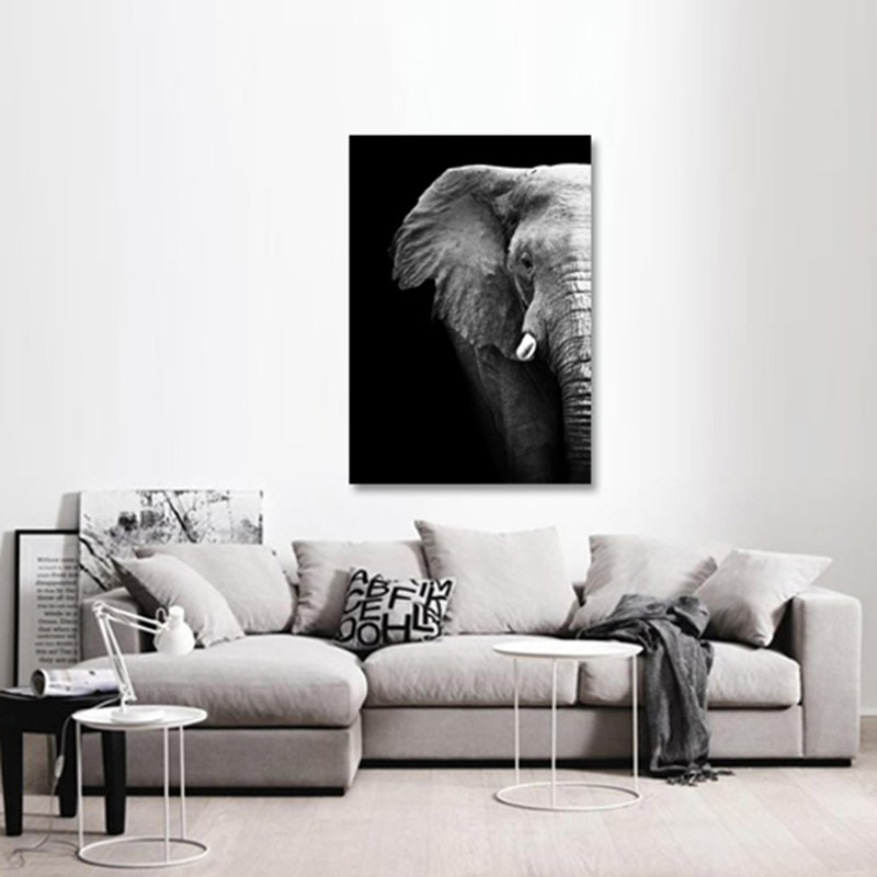 Elephant Profile Print, 36" H x 24" W x 1.5" D