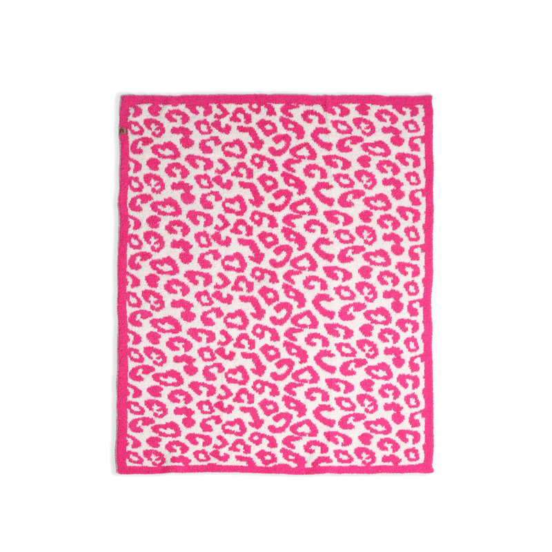 Children'S Leopard Pattern Luxury Soft Throw Blanket, Fuchsia
