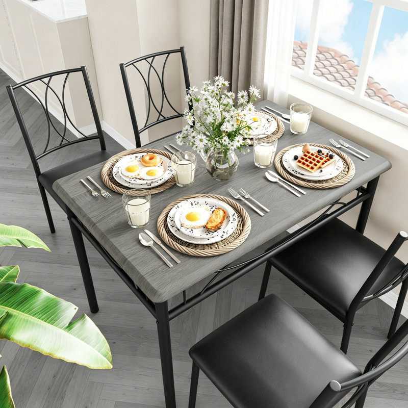 4 - Person Dining Set, Black