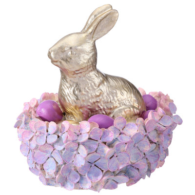 4.5" Resin Chocolate Easter Bunny Basket