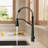  Commercial Dual-Function Pull Down Kitchen Faucet with High Arc Spring Spout-114551117