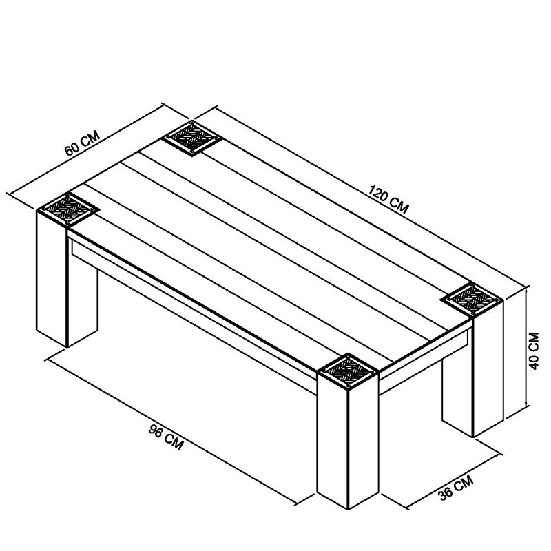 Bentlee Four Leg Coffee Table