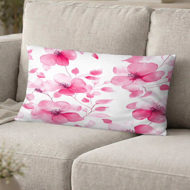 Coussin French Country - Coussin rose fuchsia, H 12 po x l 20 po